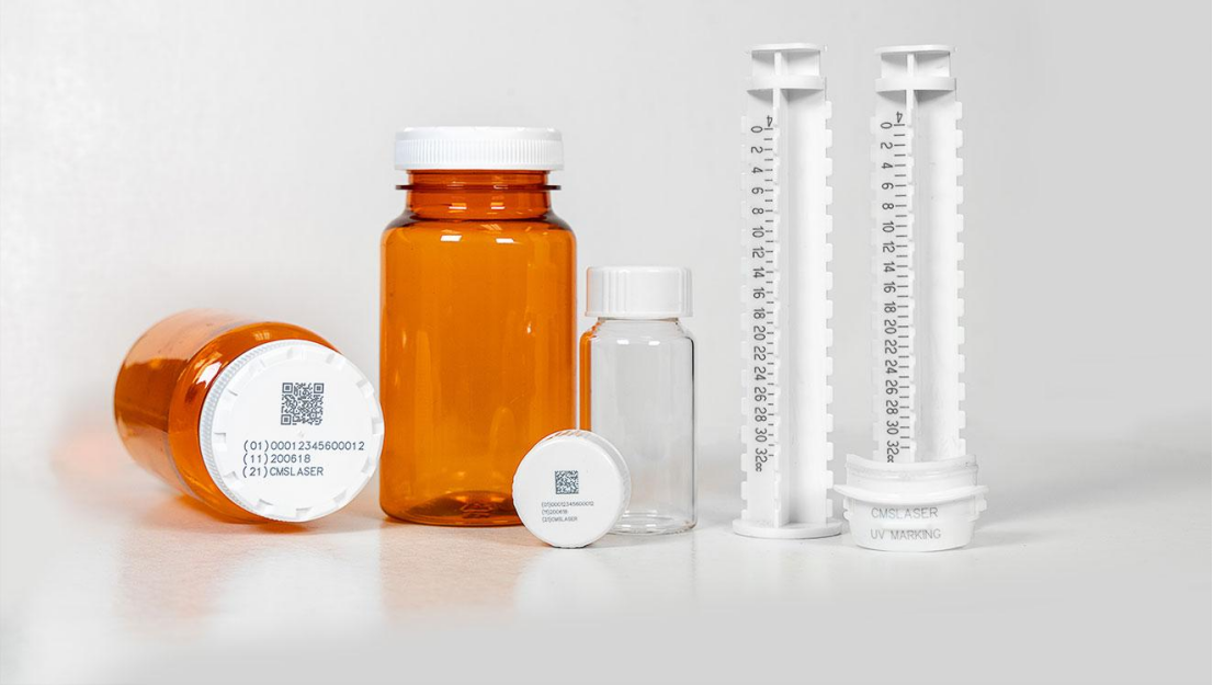 Marking on the surface of medicine bottles