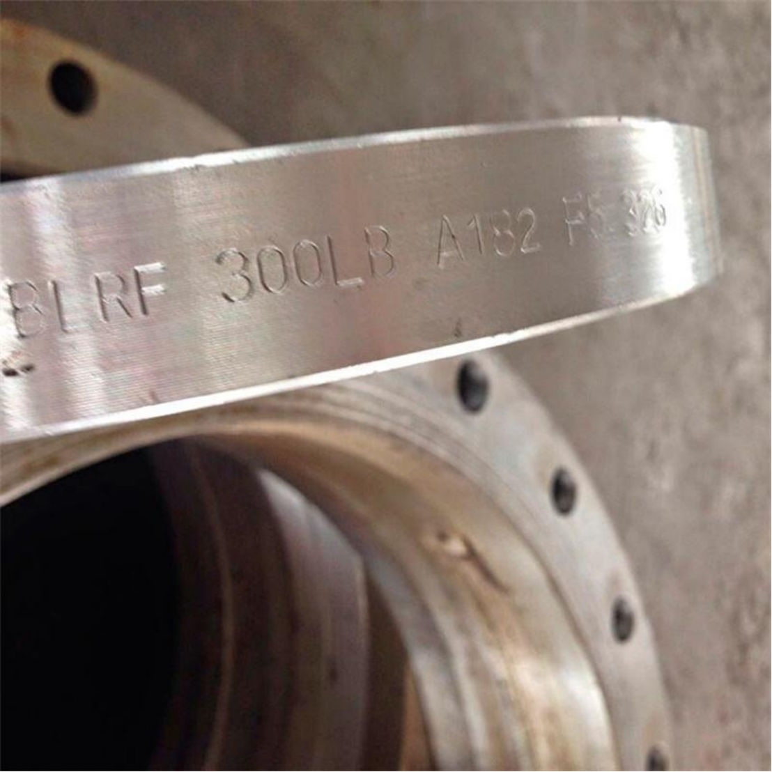 Metal flange depth marking