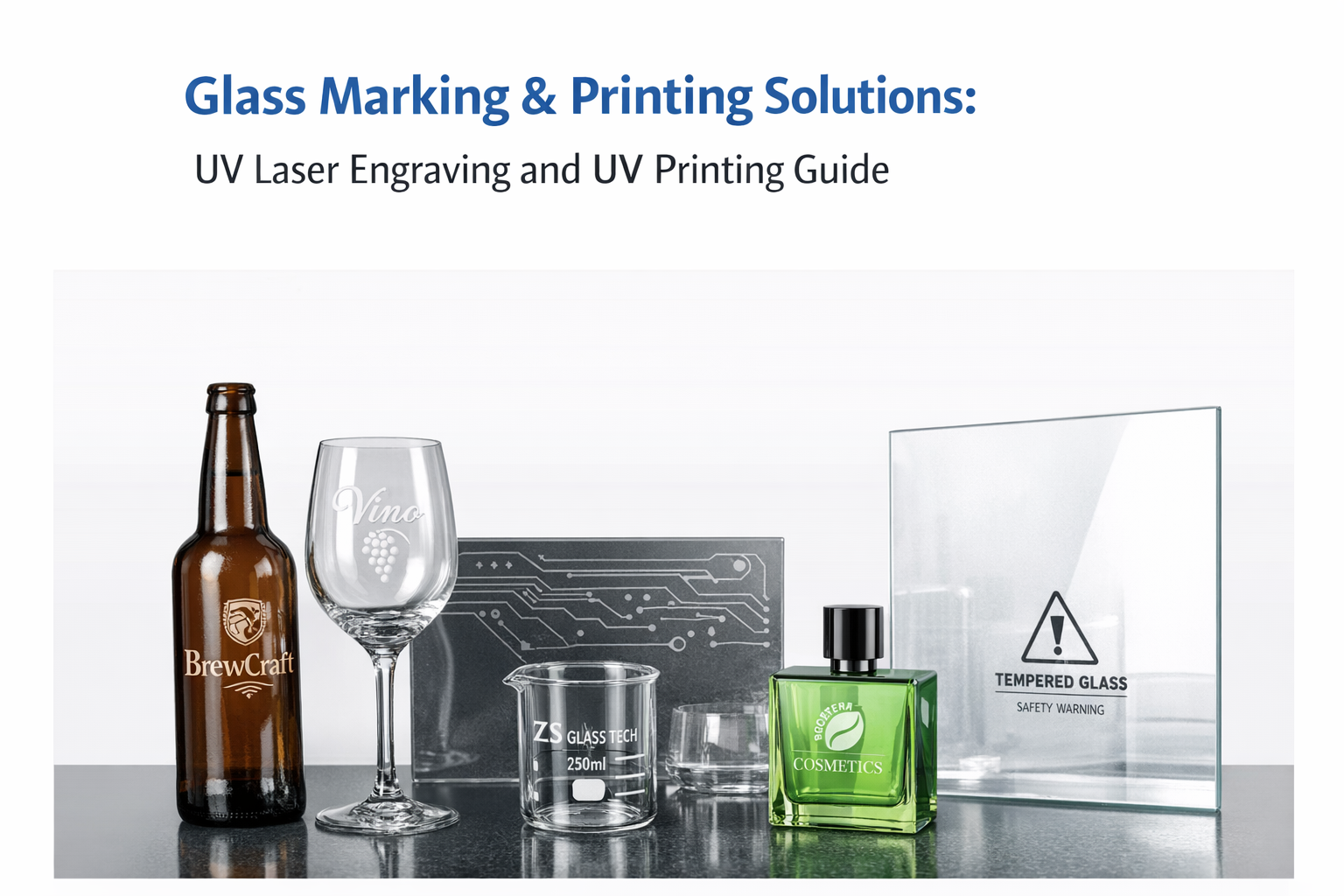 Glass Marking And Printing Solutions: UV Laser Engraving and UV Printing Guide