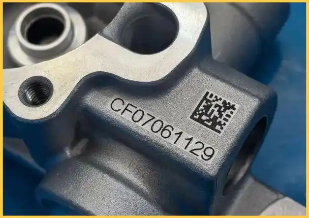 QR code laser marking samples of automotive parts