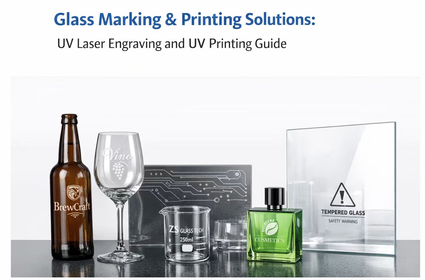 Glass Marking And Printing Solutions: UV Laser Engraving and UV Printing Guide