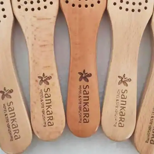 Laser Marking on wood tableware
