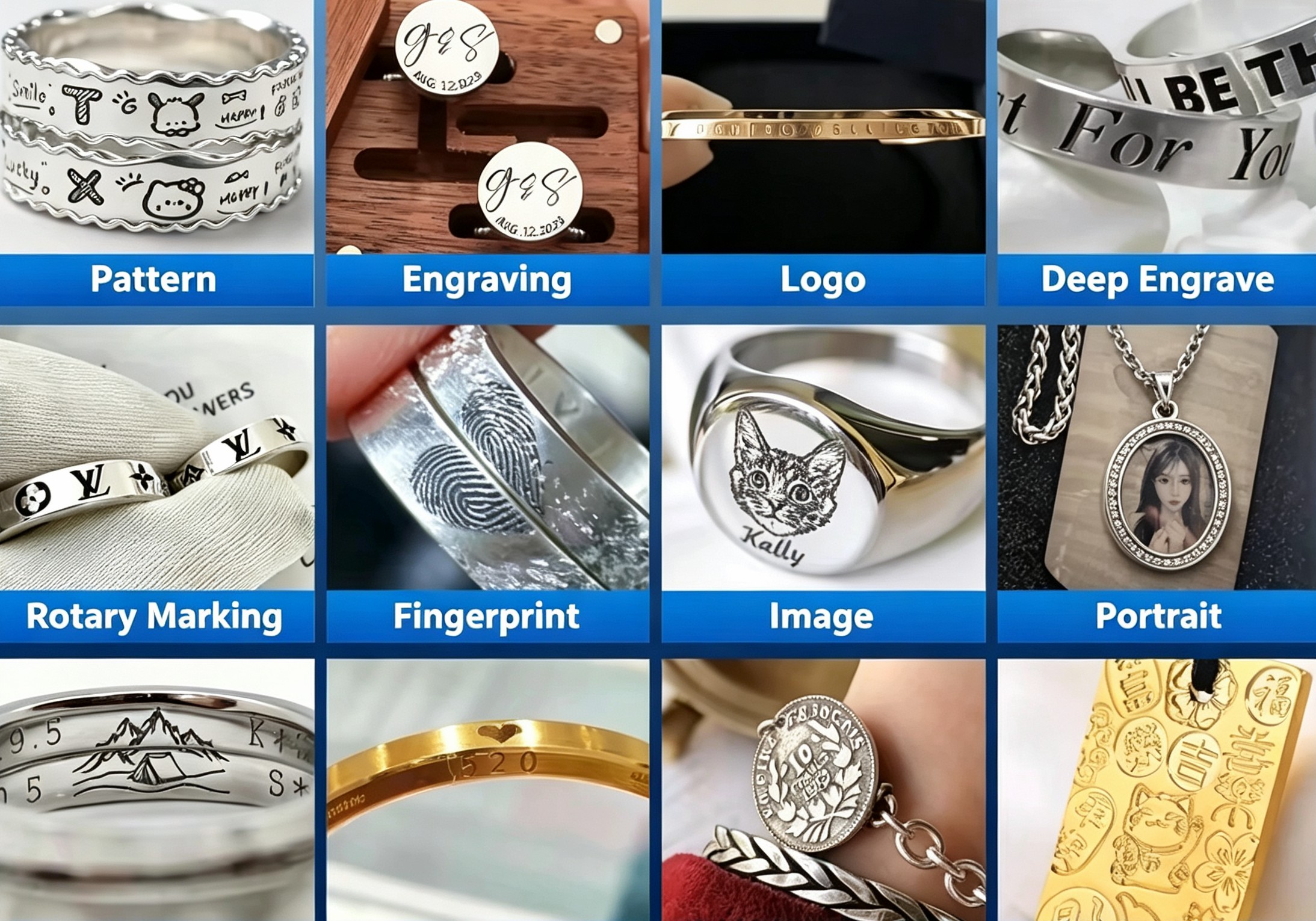Jewelry Engraving Samples